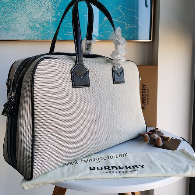 Burberry專門店新款精製手提包 巴寶莉Horseferry印花棉質帆布手提包 yxb1078